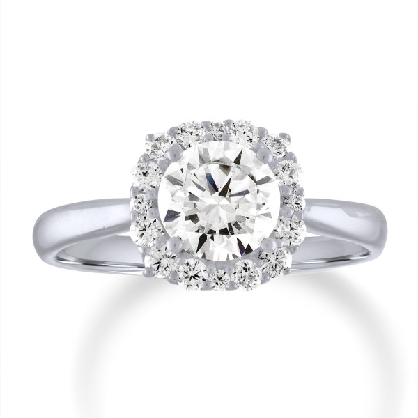 White Gold Halo Semi Mount