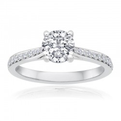 White Gold Pave Semi Mount