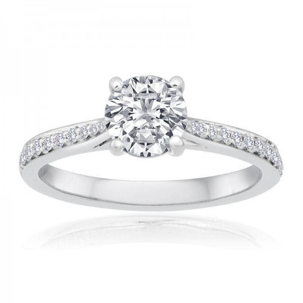 White Gold Pave Semi Mount