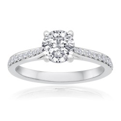 White Gold Pave Semi Mount