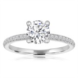 White Gold Pave Semi Mount