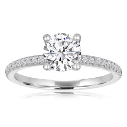 White Gold Pave Semi Mount