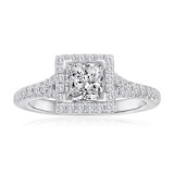 White Gold Halo Semi Mount