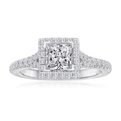 White Gold Halo Semi Mount