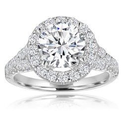 White Gold Halo Semi Mount