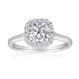 White Gold Halo Semi Mount