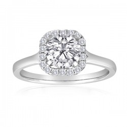 White Gold Halo Semi Mount