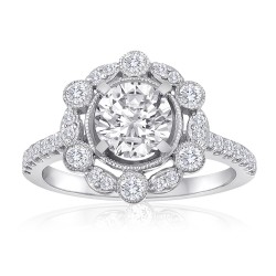 White Gold Halo Semi Mount