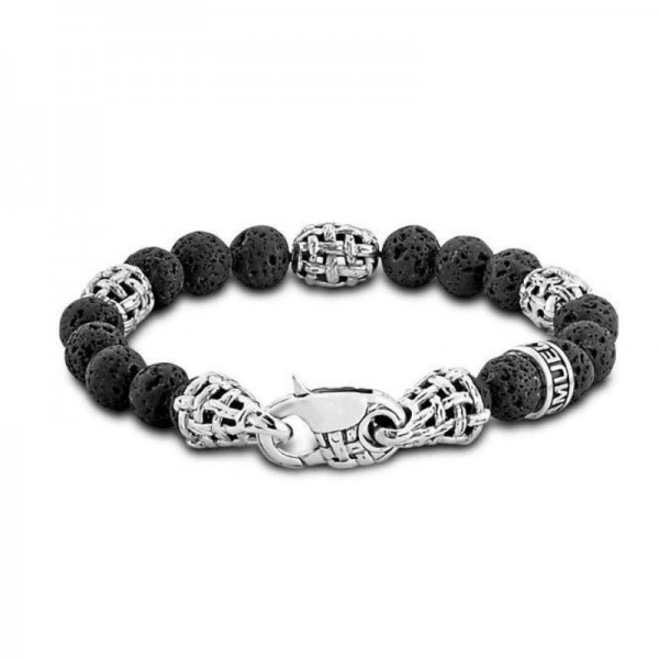 Samuel B. Sterling Silver Mare Bead Bracelet - Lava