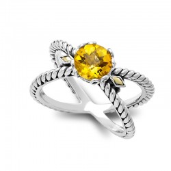 Samuel B. Sterling Silver/18KY Birthstone Ring - Citrine