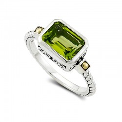 Samuel B. Sterling Silver/18KY Peridot Ring