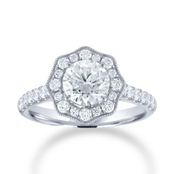 White Gold Halo Semi Mount