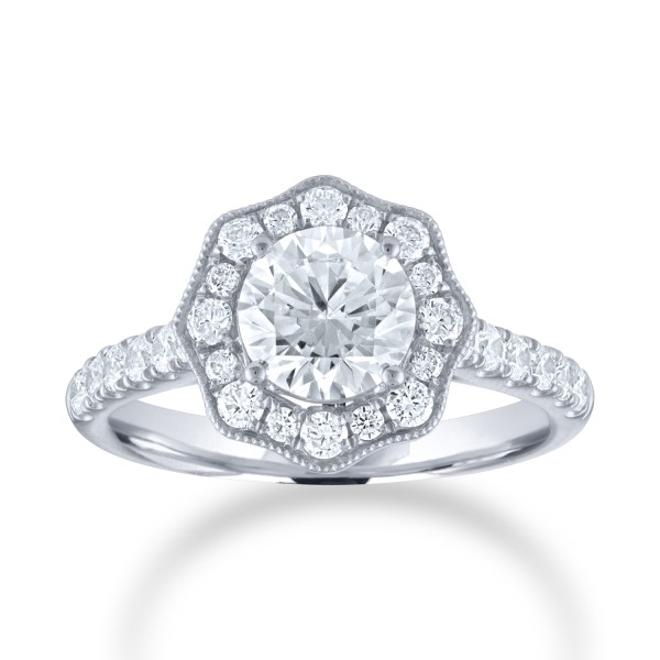 White Gold Halo Semi Mount