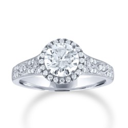 White Gold Halo Semi Mount