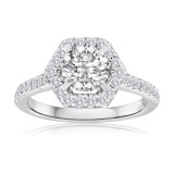 White Gold Halo Semi Mount