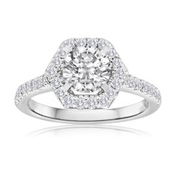 White Gold Halo Semi Mount