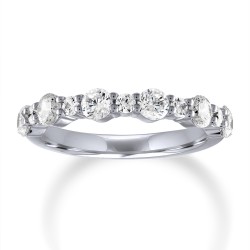 White Gold Alternating Diamond Band