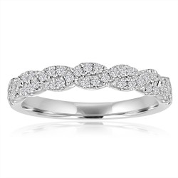 White Gold Twisted Band