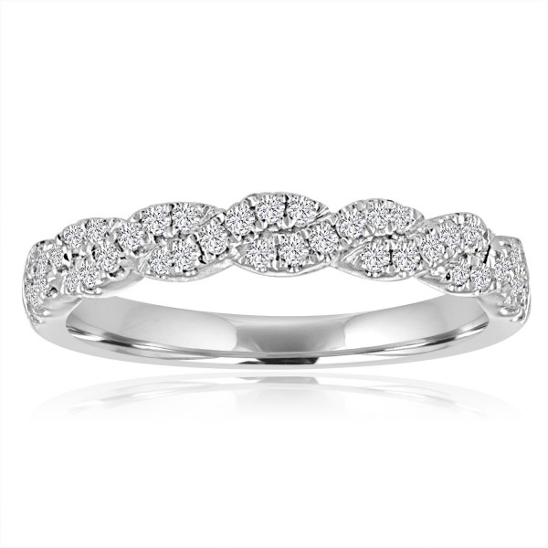 White Gold Twisted Band