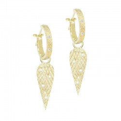 Angel Wings 20mm Diamond 18KY Earring Charms (Charms only)