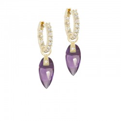 Angel Wings 15mm Amethyst Earring Charms (Charms only)