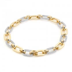 14KY&W Diamond Chain Link Bracelet