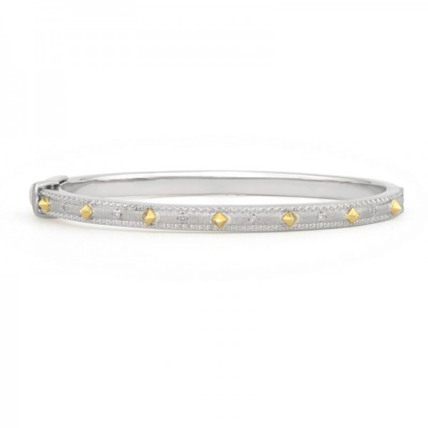 SS/18KY Diamond Pyramid Pavé Bangle