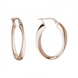 SS/PGP Oval Twisted Hoop Earrings