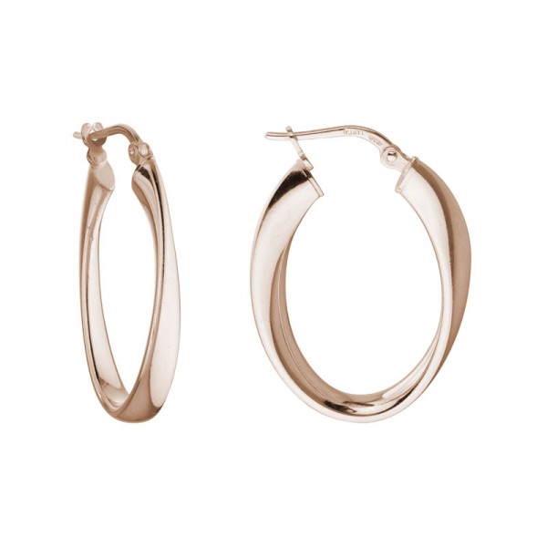 SS/PGP Oval Twisted Hoop Earrings