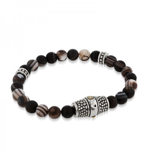 Matrix 8mm Beaded Bracelet - Striped Agate