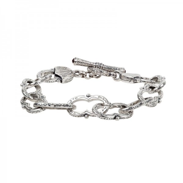 Women's Sterling Silver hinged bangle bracelet set with blue spinel