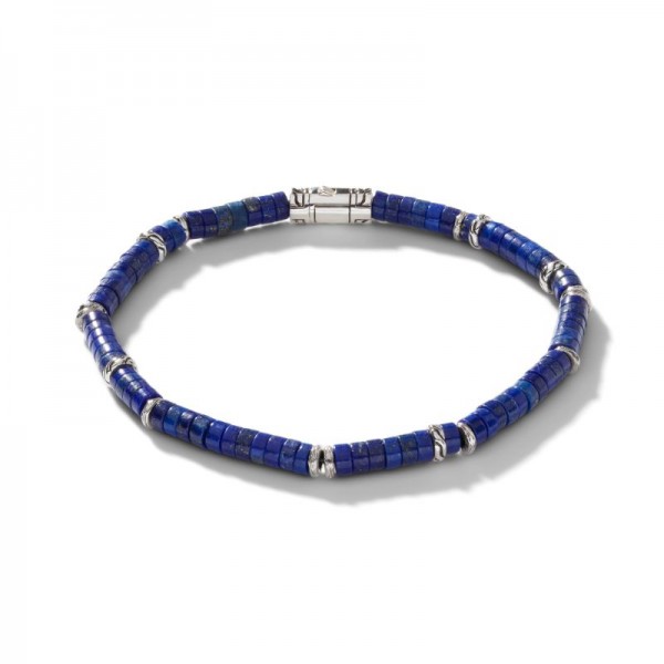 Classic Chain Heishi Silver Bracelet