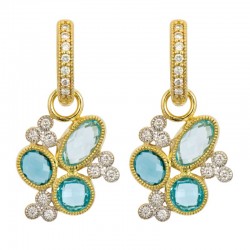 18KY Provence Blue Topaz & Diamond Earring Charms