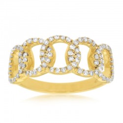 14KY Diamond Chain Link Ring