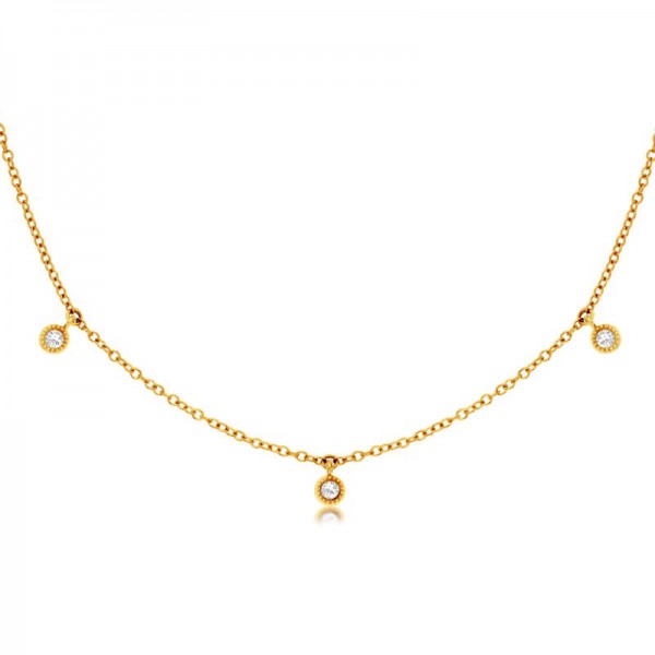 14KY Diamond Station Necklace