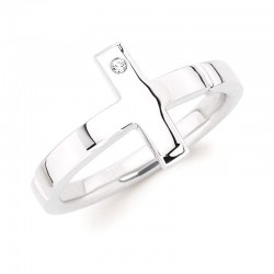 SS Diva Diamonds® Sideways Cross Ring