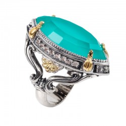 Women's Sterling Silver & 18KY Lotus Ring