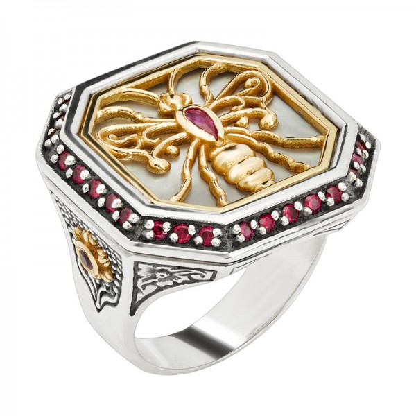 Women's Sterling and 18KY Queen Bee Ring