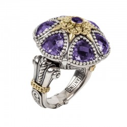 Sterling Silver & 18K Yellow Gold Amethyst Ring