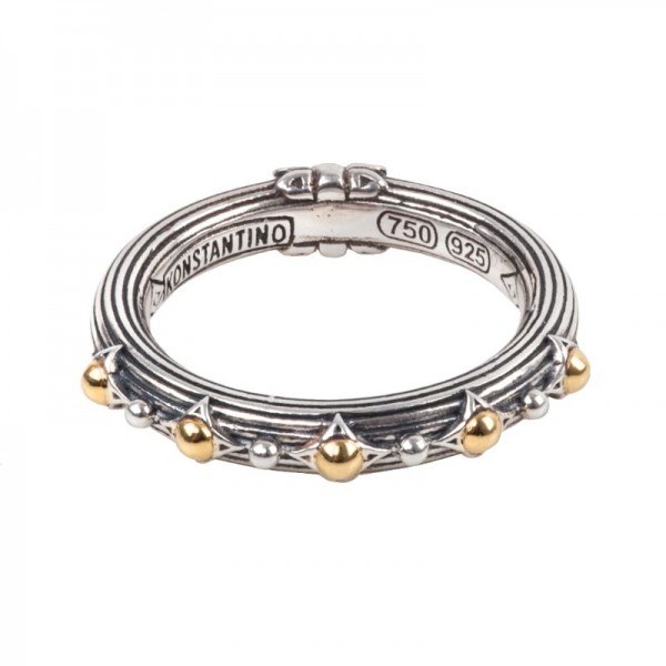 Women's Sterling Silver and 18K Gold Ring Size 7