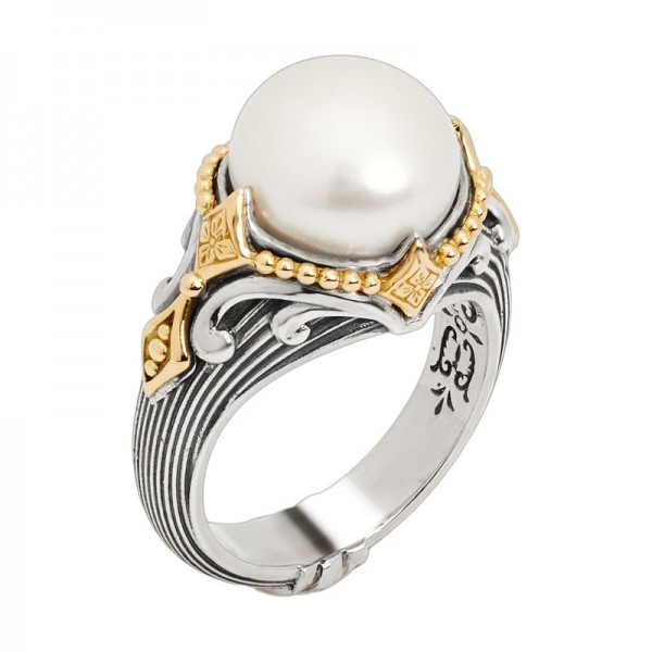 Women's Sterling and 18KY Pearl Orb Ring
