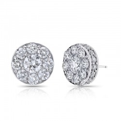 18KW 1.48ctw Diamond Illusion Earrings
