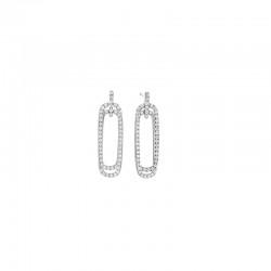 14KW Rectangle Diamond Drop Earrings