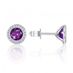Luvente Amethyst & Diamond Earrings