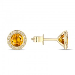 Luvente Citrine & Diamond Earrings