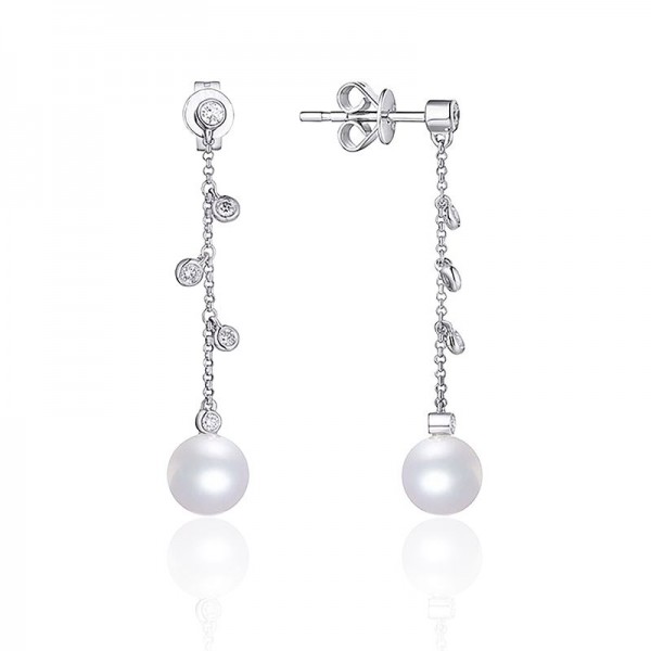 Luvente Pearl and Diamond Earrings