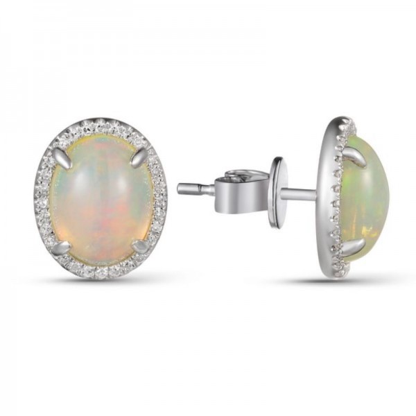 Luvente Opal & Diamond Earrings