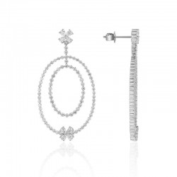 Luvente Diamond Drop Oval Double Hoop Earrings