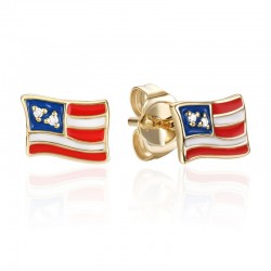 Luvente American Flag Enamel Earrings