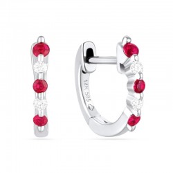 Luvente Ruby & Diamond Huggie Earrings